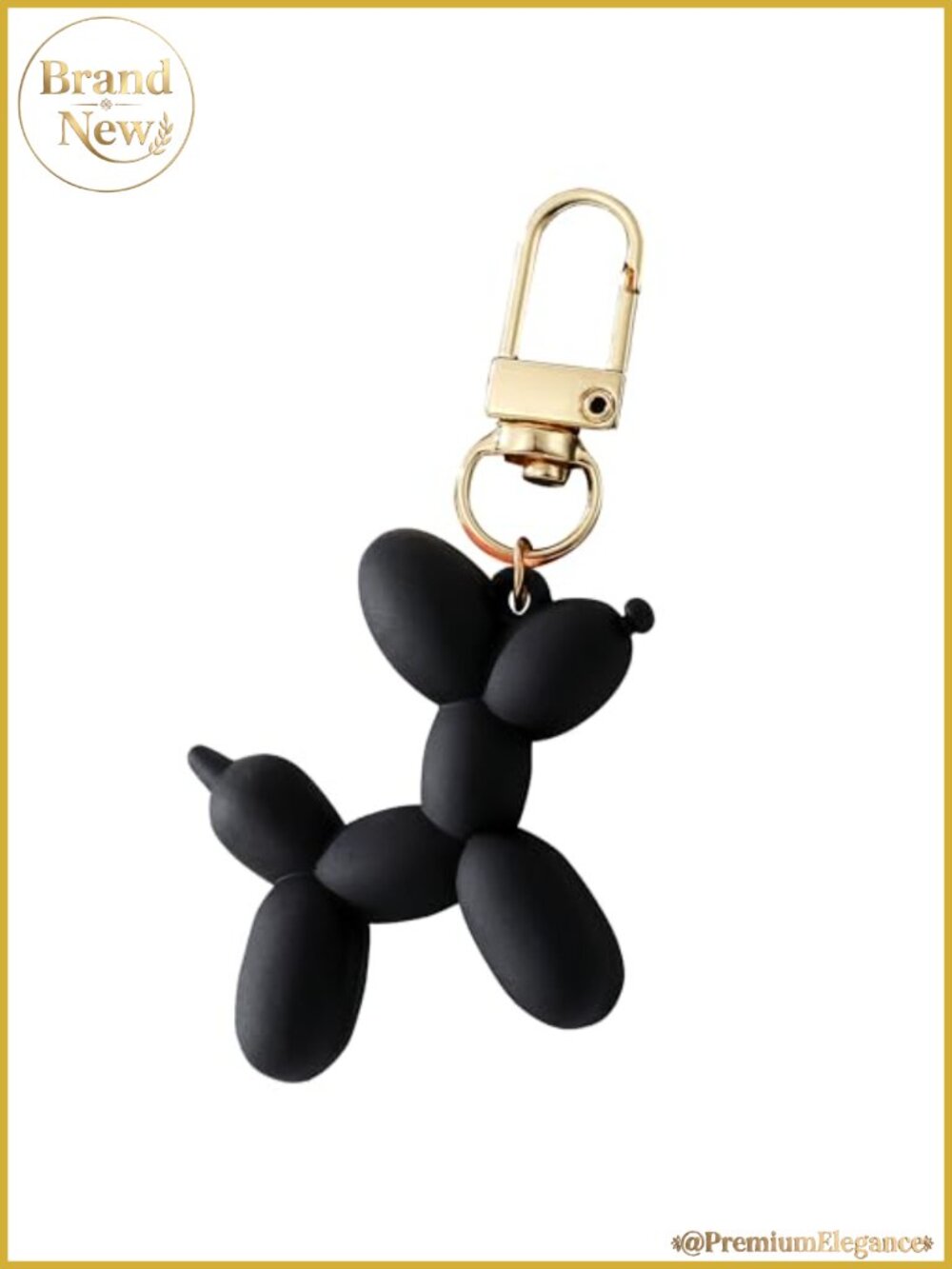 Balloon Dog Keychain Resin Key Chain with Gold-Galvanized Lobster Buckle